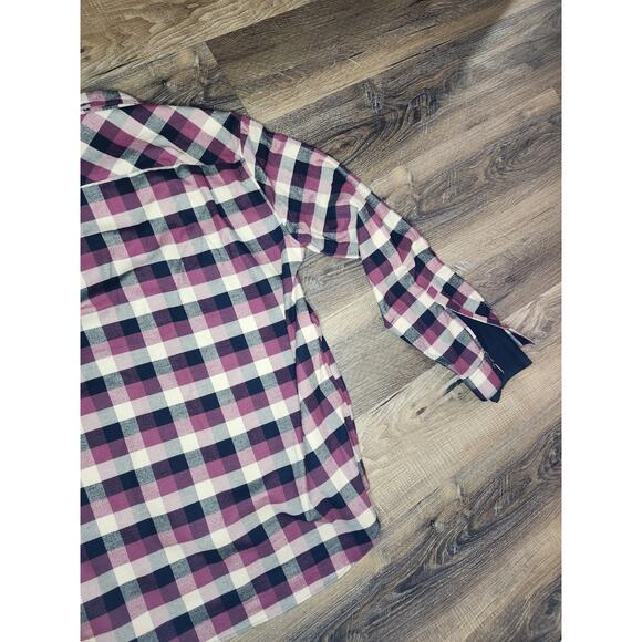 Public School New York Men’s Flannel Shirt Size Large Plaid Button Up Long Sleev - Picture 8 of 14
